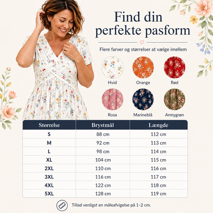 THE ÉLODIE | Flatterende blomstret midikjole med V-udskæring